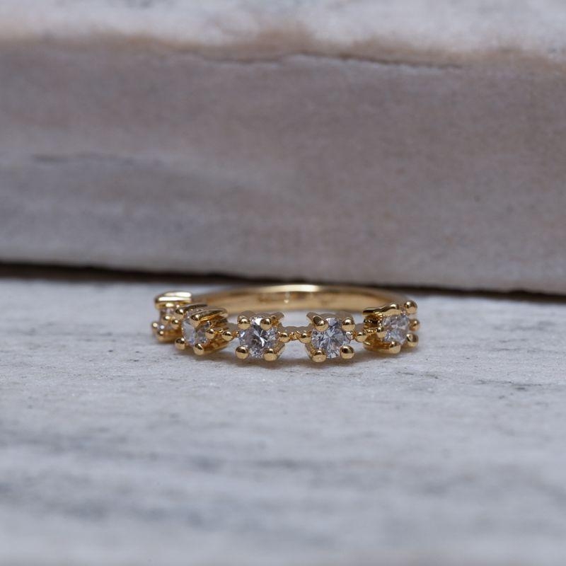 ANEL FALANGE COM ZIRCÔNIAS BANHO OURO 18K