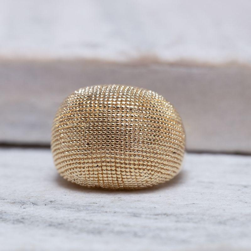 ANEL GRANDE DIAMANTADO BANHO OURO 18K