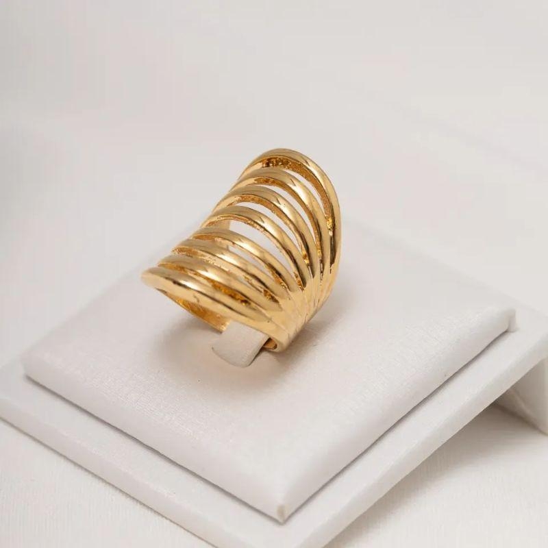 ANEL OITO FILEIRAS BANHO OURO 18K