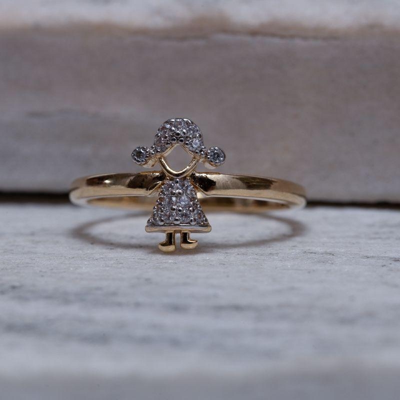 ANEL FILHOS MENINA CRAVEJADO COM RÓDIO BRANCO