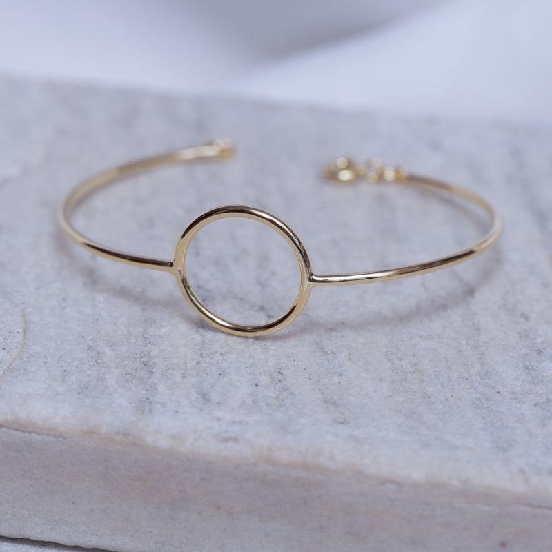 BRACELE FINO COM FECHO REDONDO BANHO OURO 18K