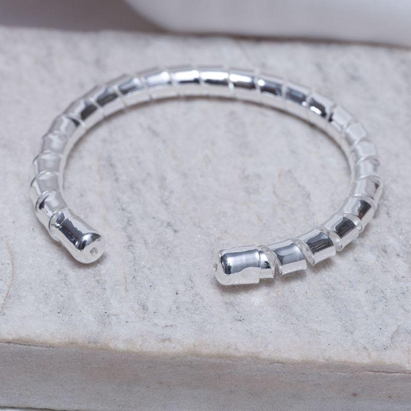 BRACELETE ARO RETORCIDO BANHO PRATA