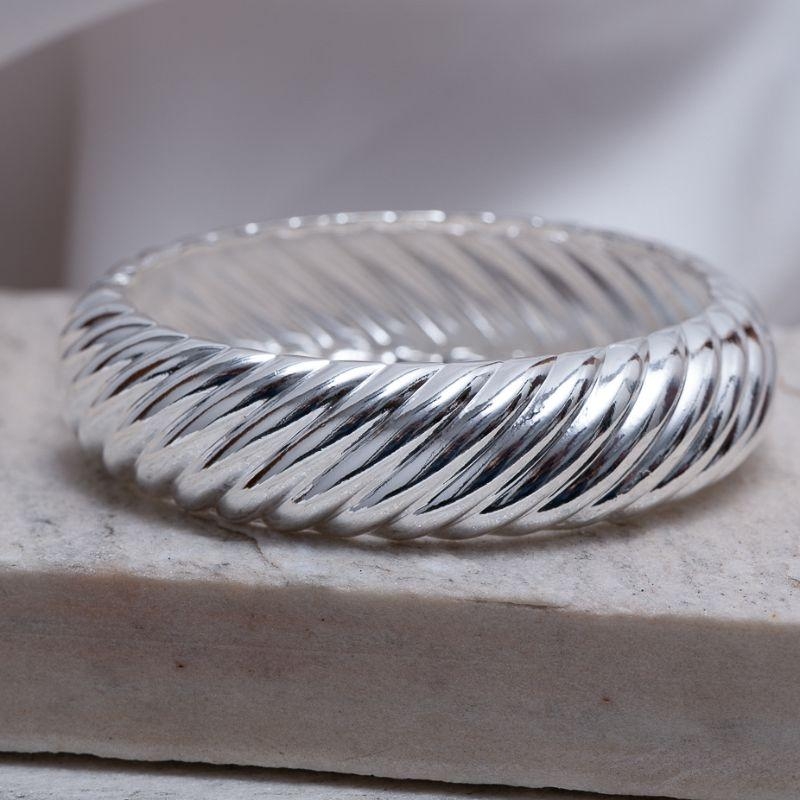 BRACELETE CARACOL LISO BANHO PRATA