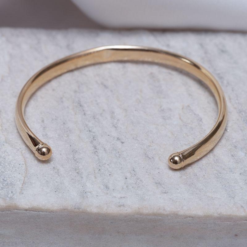 BRACELETE LISO GROSSO BANHO OURO 18K