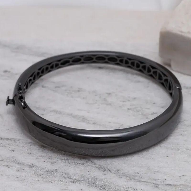 BRACELETE LISO MÉDIO RÓDIO NEGRO