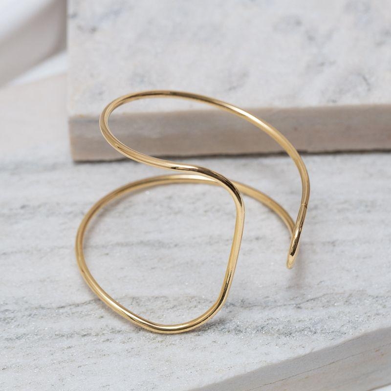 BRACELETE ORGÂNICO VAZADO BANHO OURO 18K