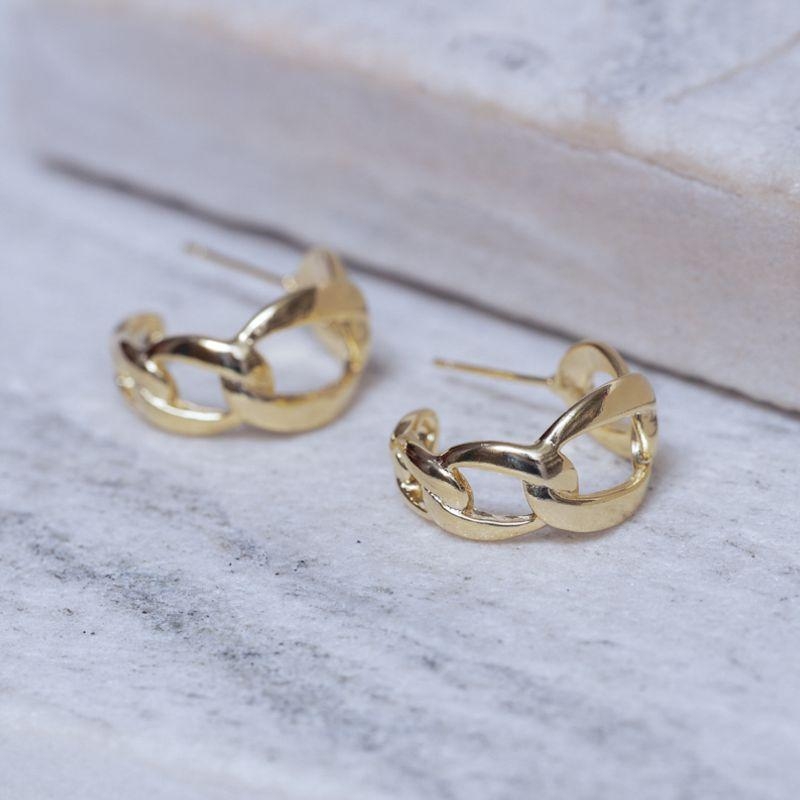 BRINCO ARGOLA ELOS GRUMET BANHO OURO 18K