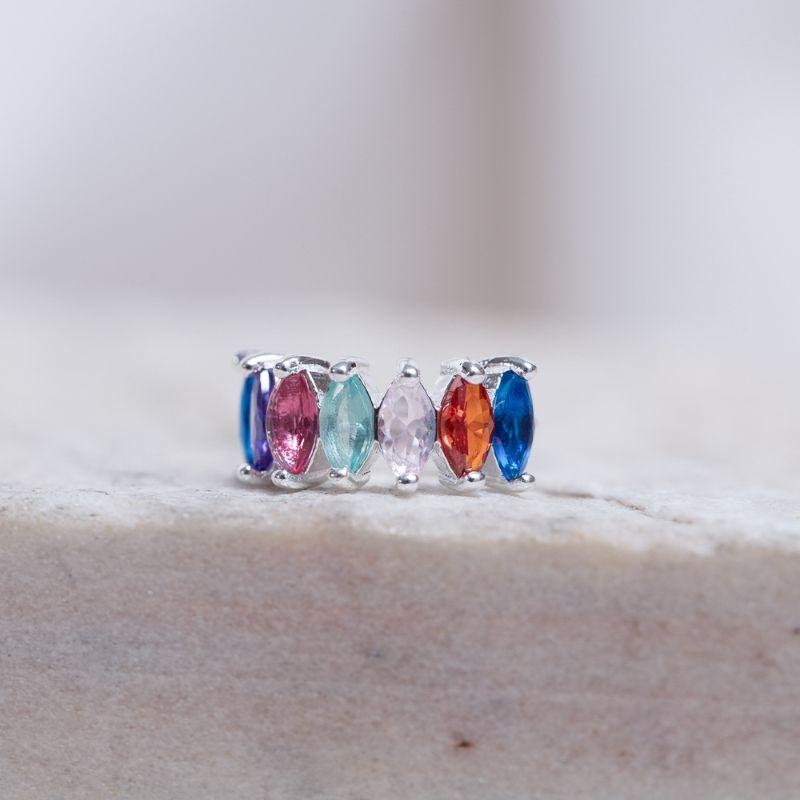 BRINCO FAKE COM PEDRAS COLORIDAS BANHO PRATA