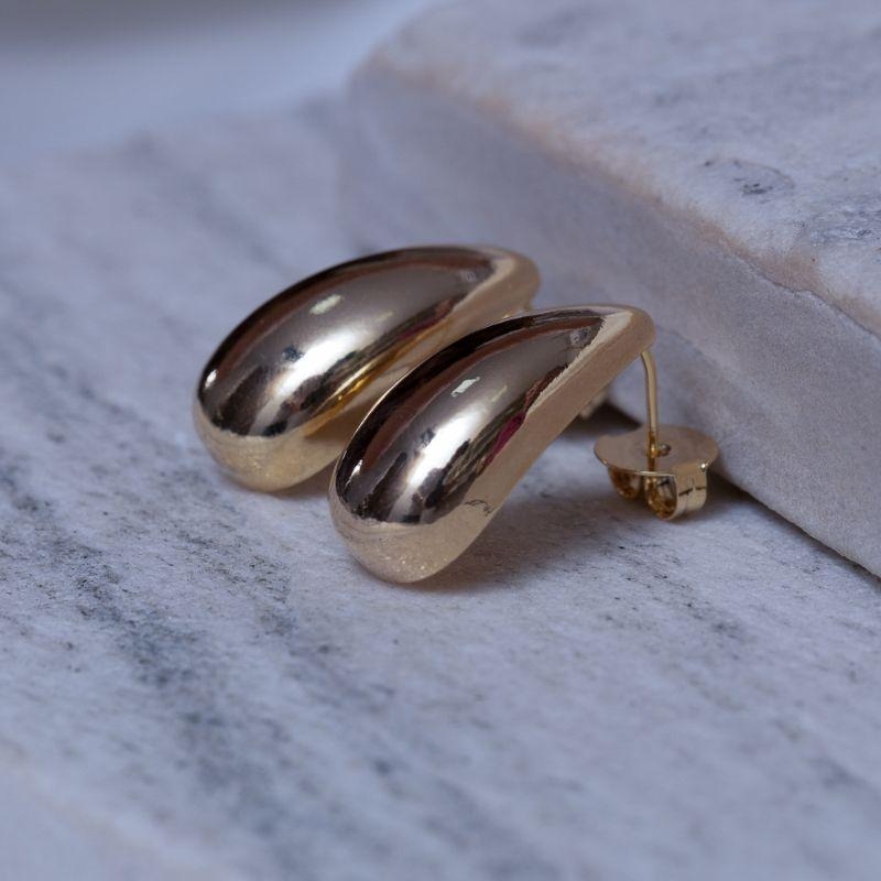 BRINCO GOTA OCA M LISA BANHO OURO 18K