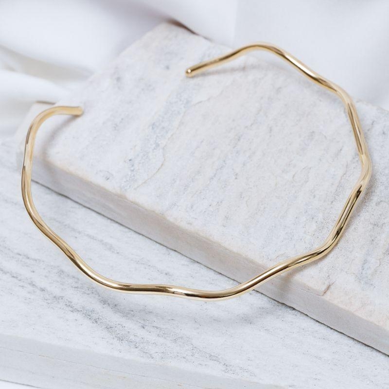 COLAR ARO ONDULADO BANHO OURO 18K