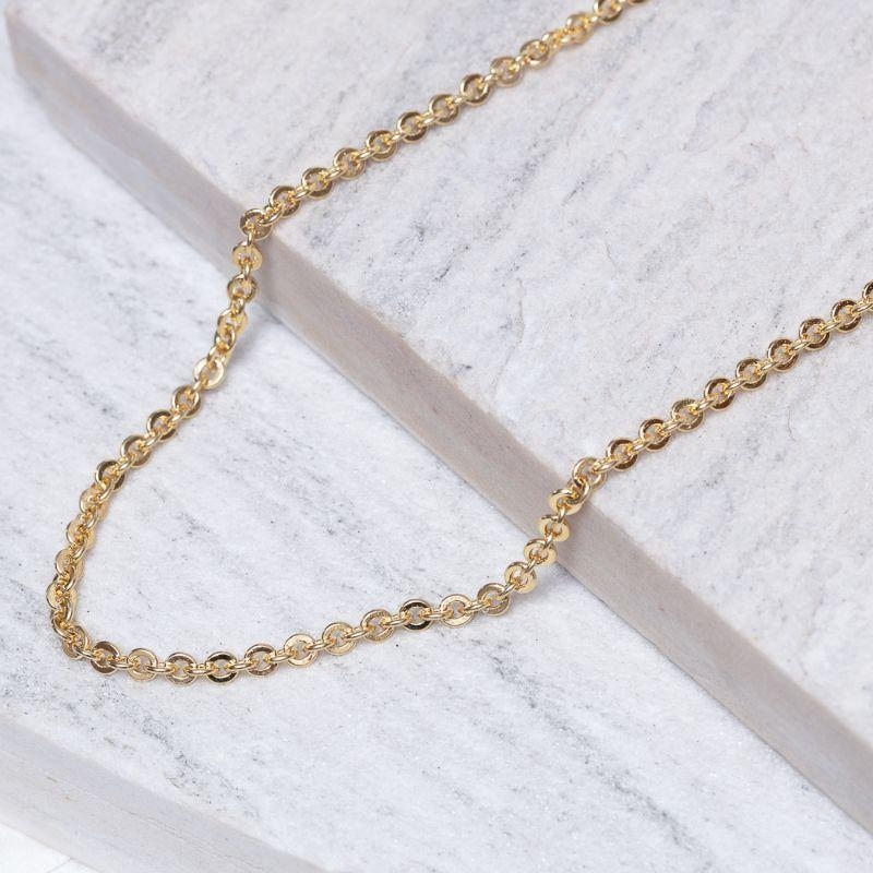 COLAR ELO PORTUGUÊS COM FECHO BOIA BANHO OURO 18K