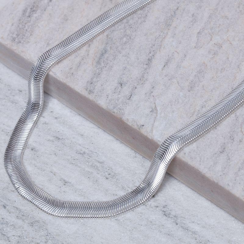 COLAR MALHA ALEMÃ G BANHO PRATA