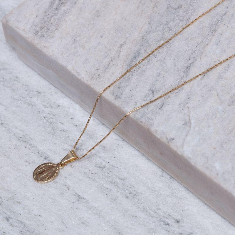 COLAR NOSSA SENHORA BANHO OURO 18K