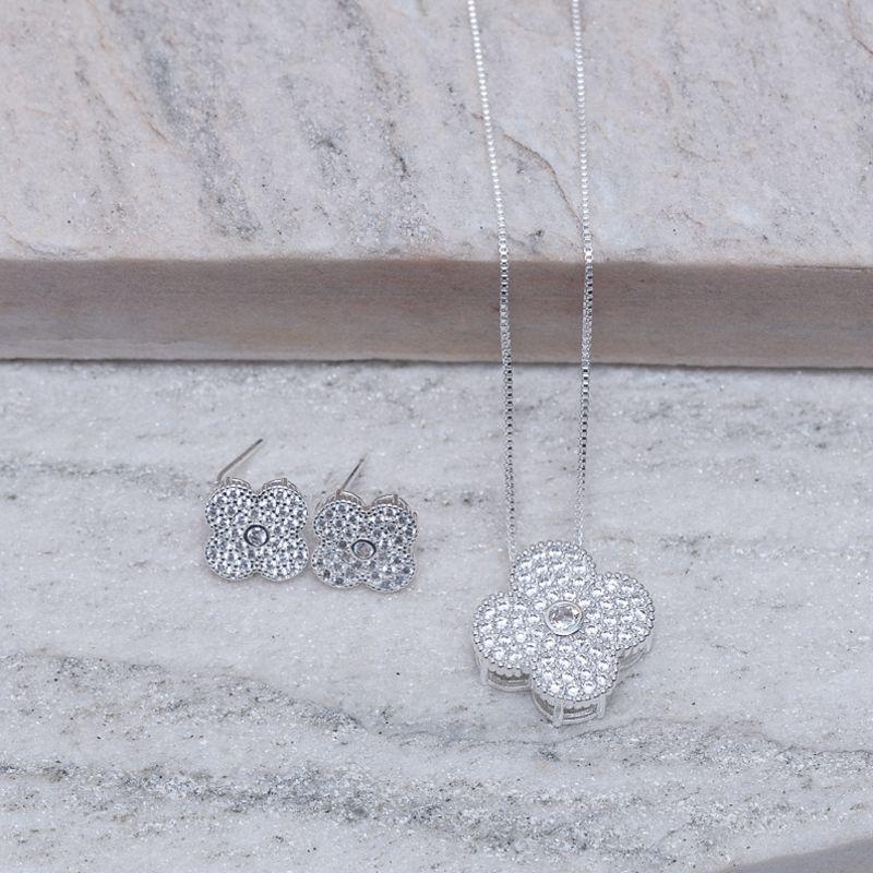 CONJUNTO VIRGINIA CRAVEJADO BANHO PRATA