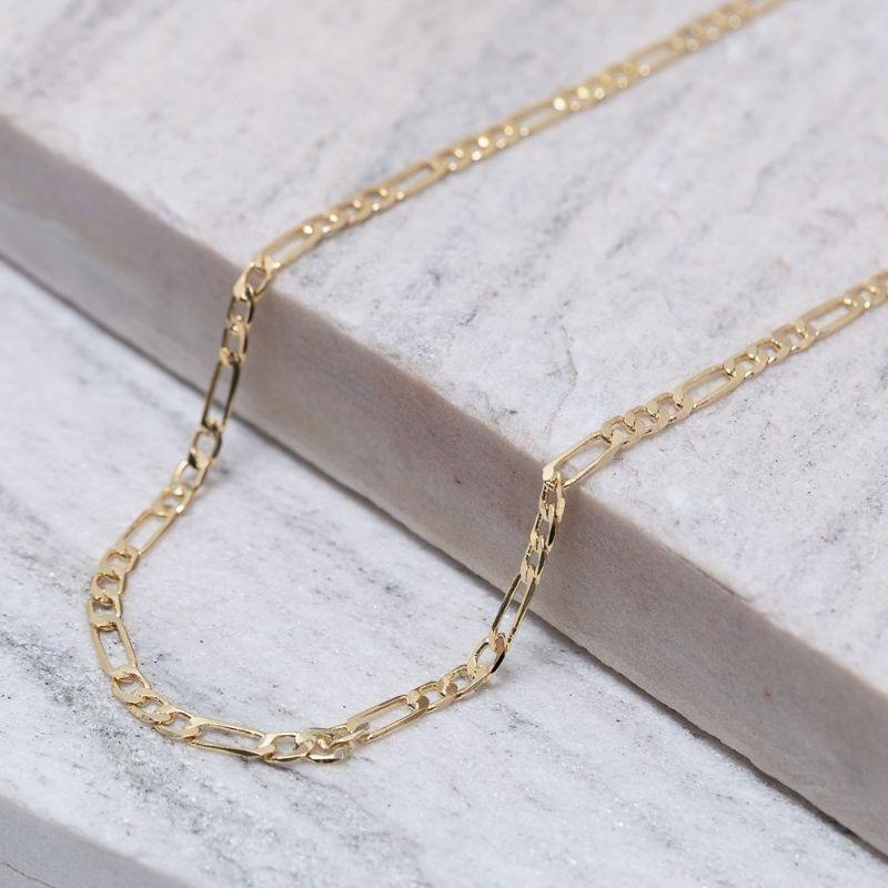 CORRENTE MASCULINA ELOS DUPLOS FINA BANHO OURO 18K