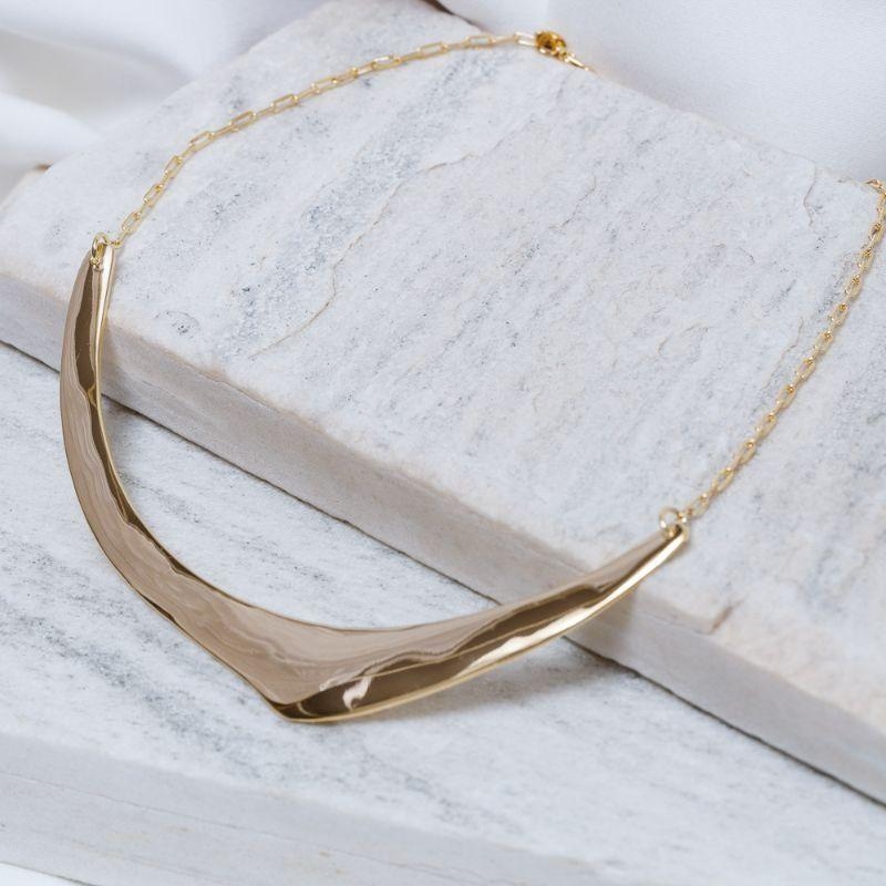 COLAR ARO ORGÂNICO COM CORRENTARIA BANHO OURO 18K