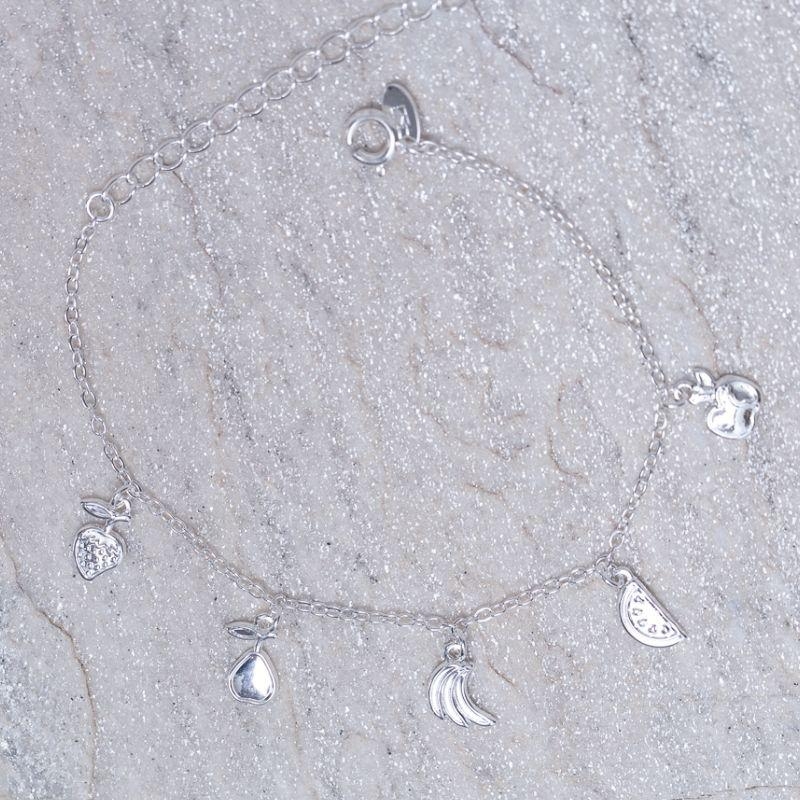 PULSEIRA INFANTIL FRUTINHAS BANHO PRATA