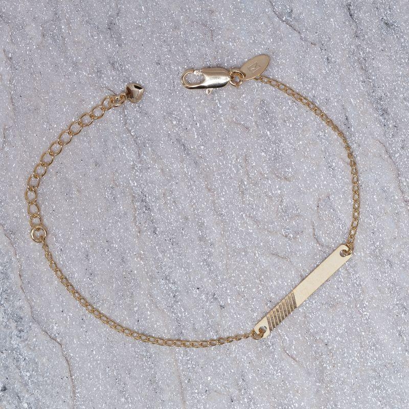 PULSEIRA INFANTIL PLAQUINHA BANHO OURO 18K