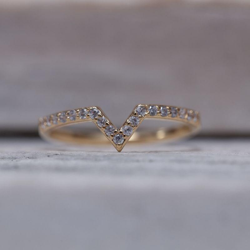 ANEL PONTE AGUDO CRAVEJADO BANHO OURO 18K