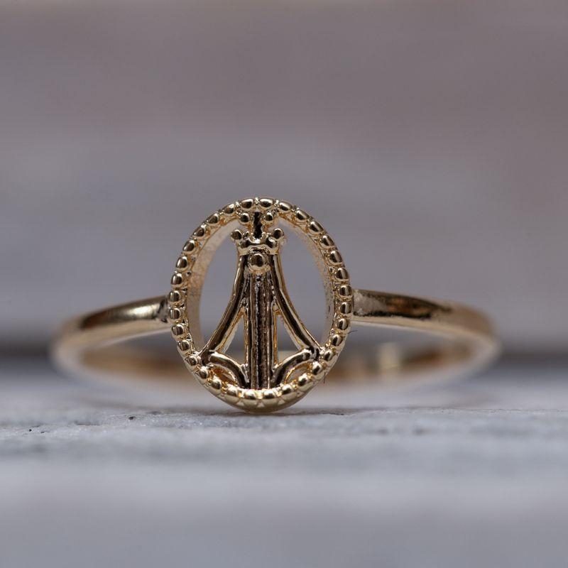 ANEL NOSSA SENHORA LISA BANHO OURO 18K