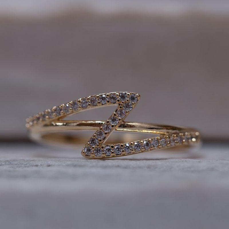 ANEL Z CRAVEJADO BANHO OURO 18K
