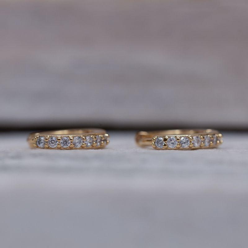 BRINCO ARGOLINHA PP COM ZIRCÔNIAS BANHO OURO 18K