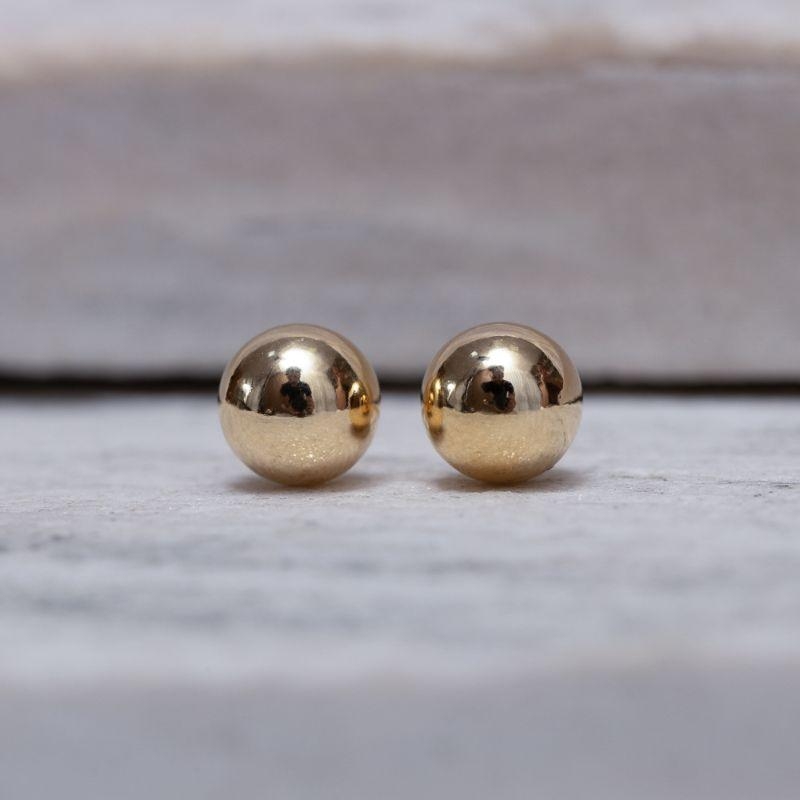 BRINCO BOLINHA LISA M BANHO OURO 18K