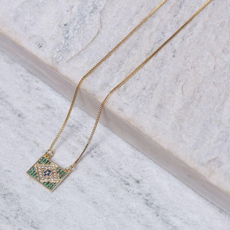 COLAR BRASIL BANHO OURO 18K