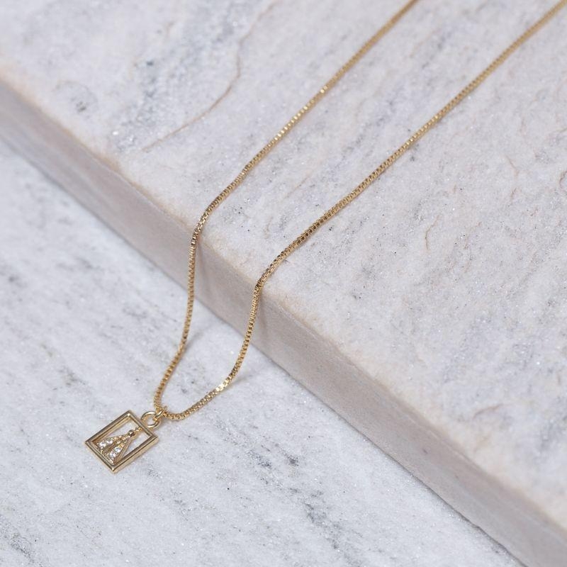 COLAR DELICADO NOSSA SENHORA BANHO OURO 18K