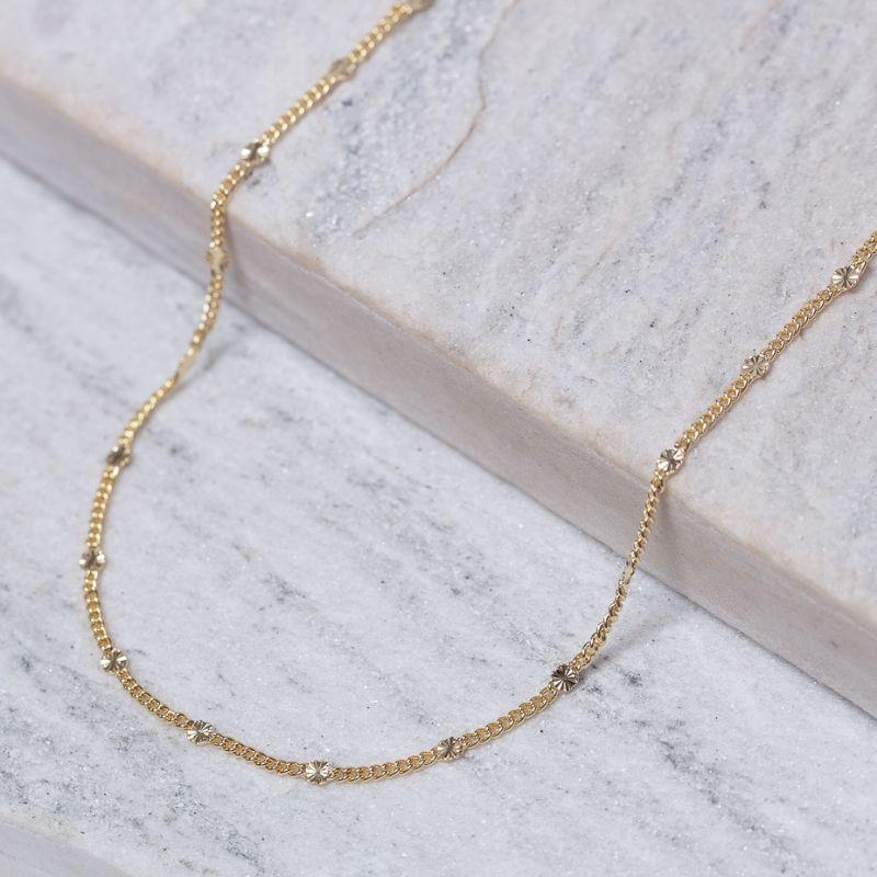 COLAR LONGO DIAMANTADO BANHO OURO 18K