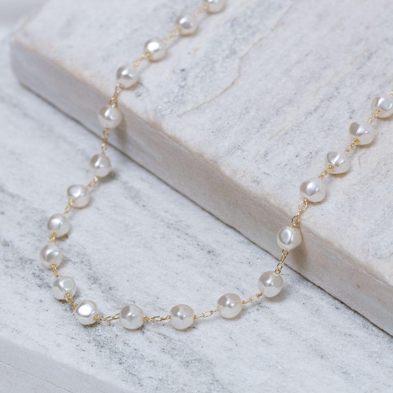 COLAR PÉROLAS BARROCAS BANHO OURO 18K