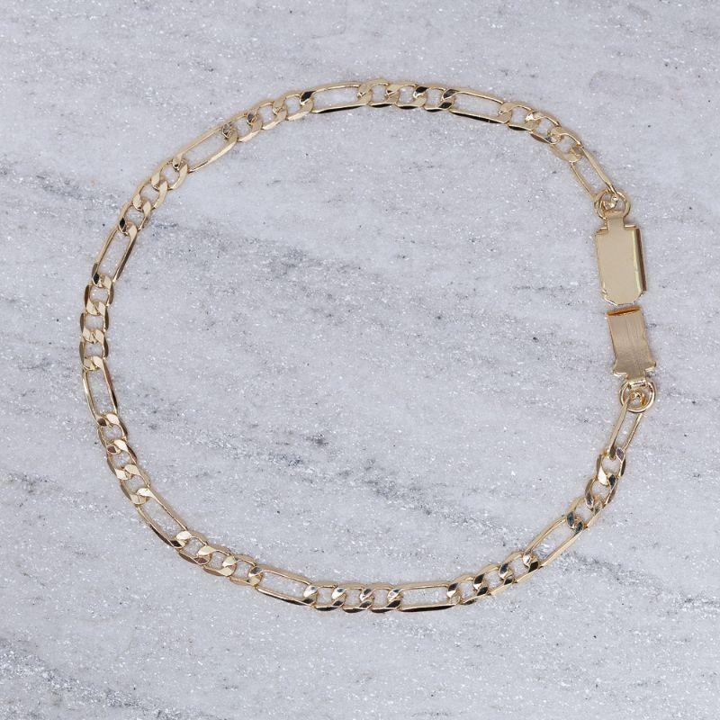 PULSEIRA MASCULINA ELOS DUPLOS BANHO OURO 18K
