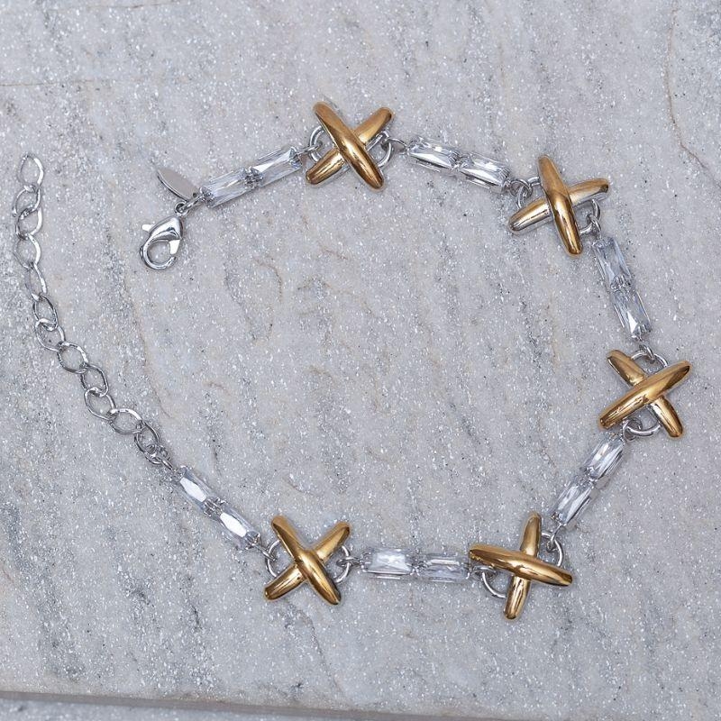 PULSEIRA X TWO TONE BANHO RÓDIO BRANCO