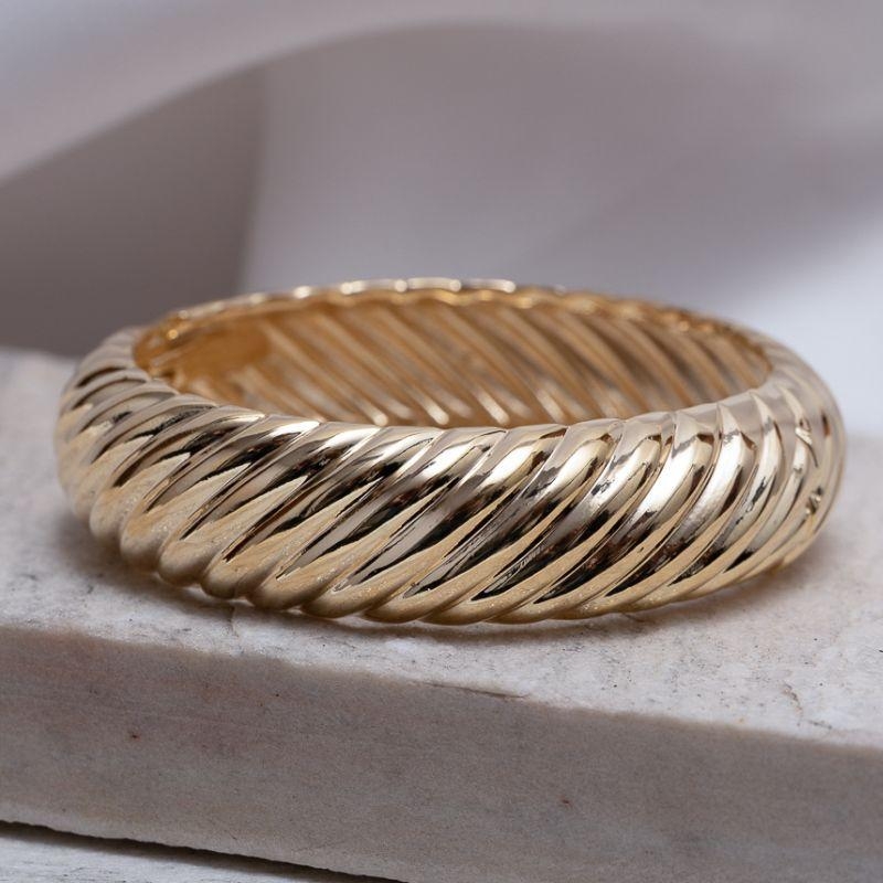 BRACELETE CARACOL LISO BANHO OURO 18K