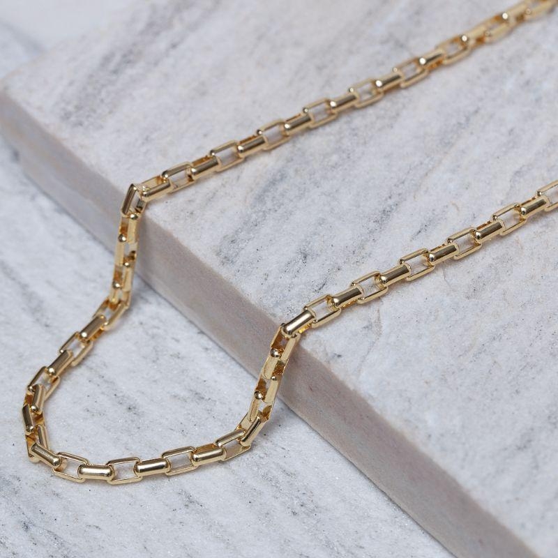 CORRENTE MASCULINA TIJOLINHO G BANHO OURO 18K