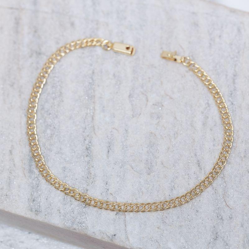 PULSEIRA MASCULINA ELOS ENTRELAÇADOS BANHO OURO 18K