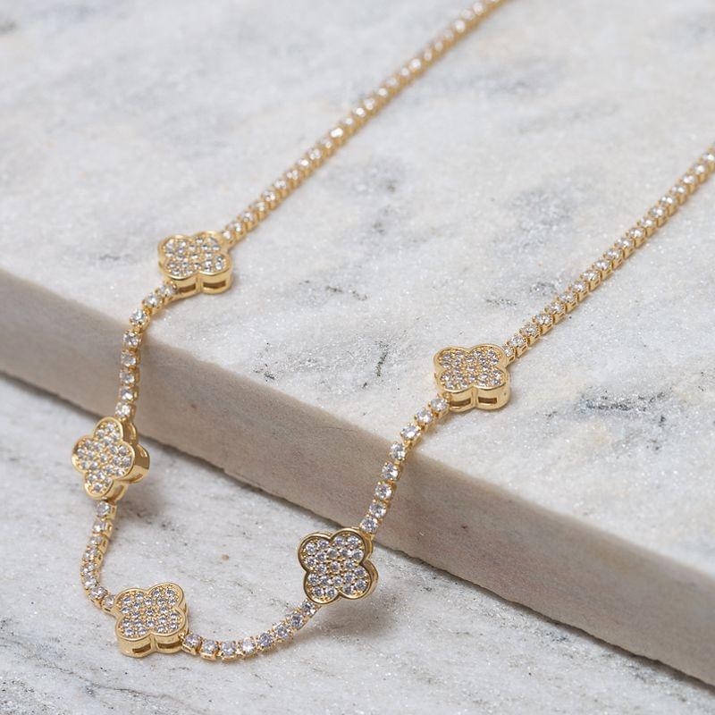 CHOKER TREVO RIVIERA BANHO OURO 18K
