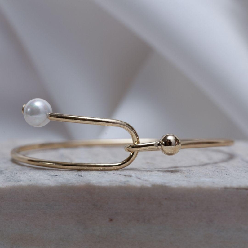 BRACELETE PÉROLA BANHO OURO 18K