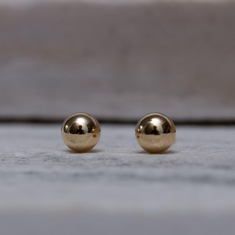 BRINCO BOLINHA DOURADA P BANHO OURO 18K