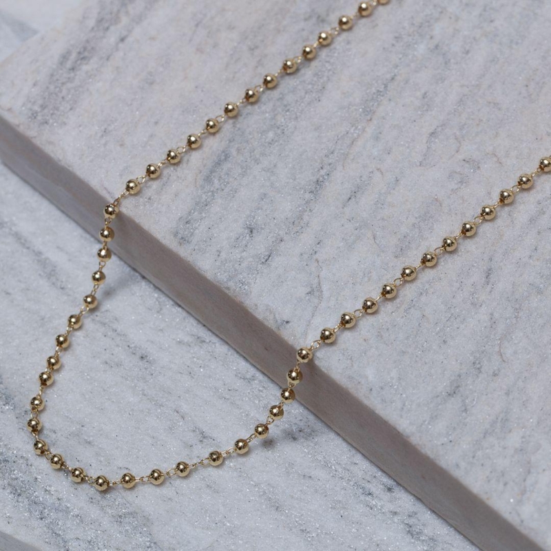 CHOKER BOLINHAS LISAS BANHO OURO 18K