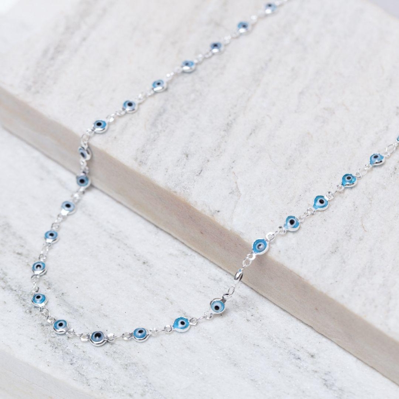 CHOKER OLHO GREGO BANHO PRATA