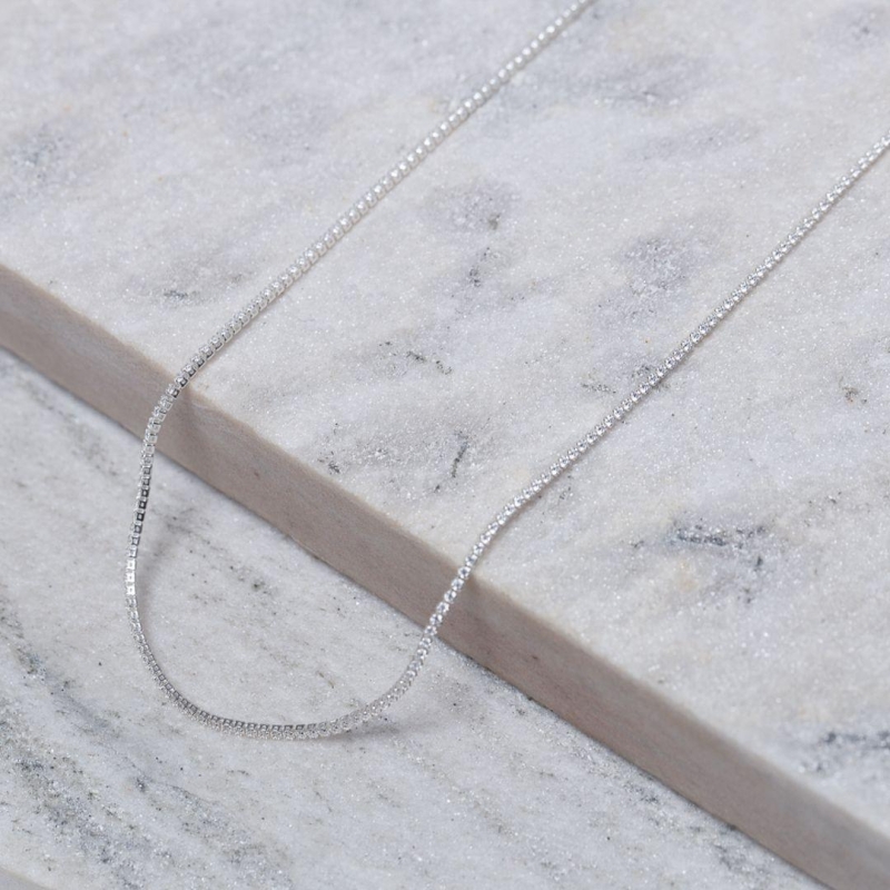 CHOKER RIVIERA PP CRISTAL BANHO PRATA