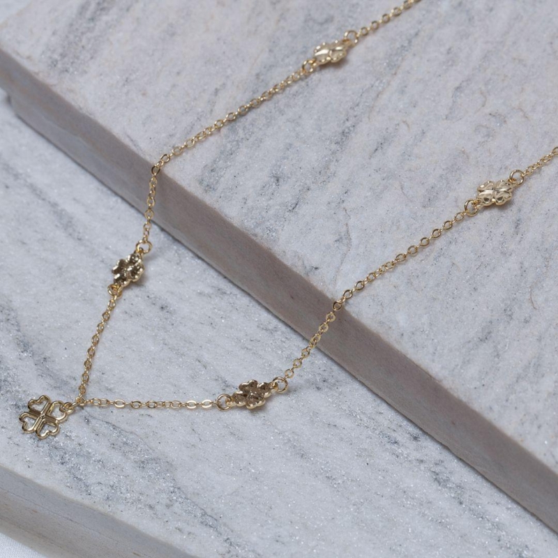 CHOKER TREVO DA SORTE BANHO OURO 18K