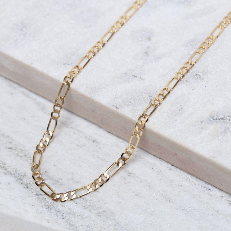 CORRENTE MASCULINA 2 ELOS GROSSO CT BANHO OURO 18K