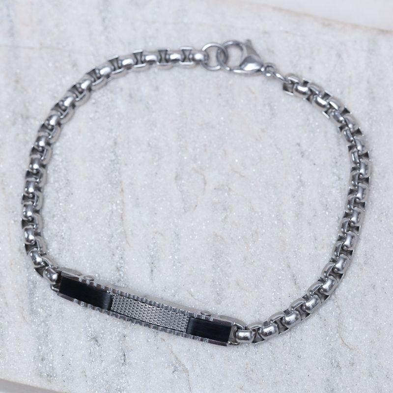 PULSEIRA BRACELETE MASCULINO EM AÇO INÓX