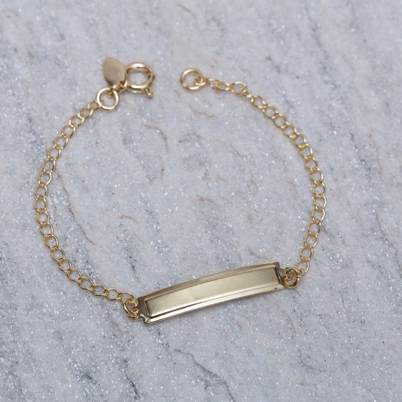 PULSEIRA INFANTIL PLAQUINHA BANHO OURO 18K