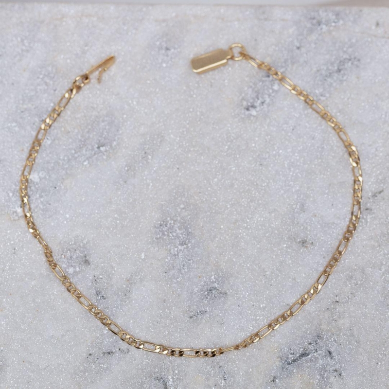 PULSEIRA MASCULINA 2 ELOS FINOS CT BANHO OURO 18K