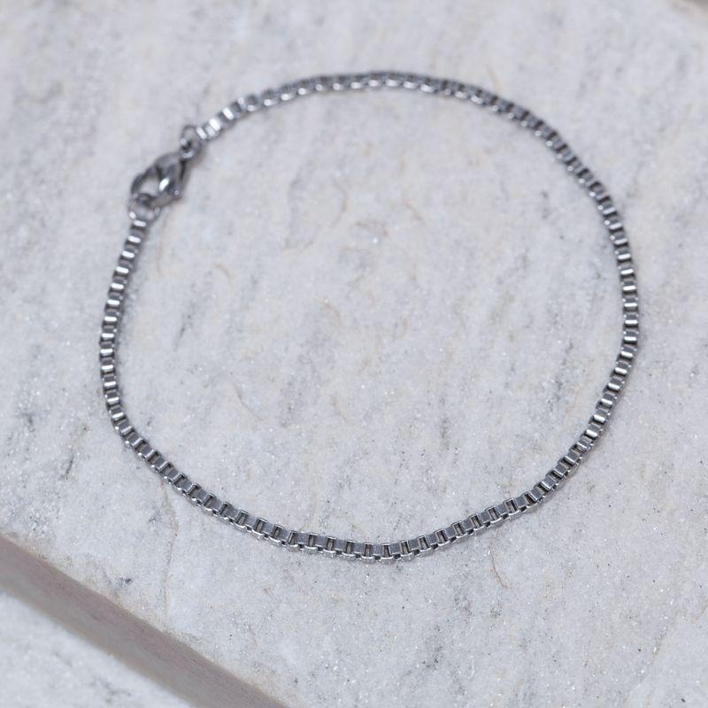 PULSEIRA MASCULINA ELO TIJOLINHO EM AÇO INÓX