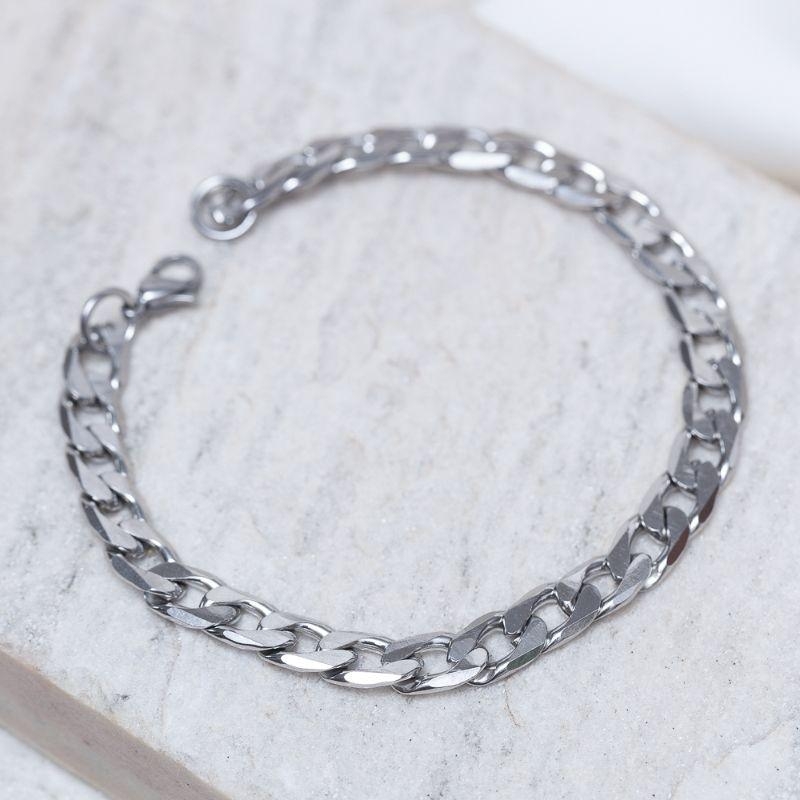 PULSEIRA MASCULINA ELOS GRUMET EM AÇO INÓX