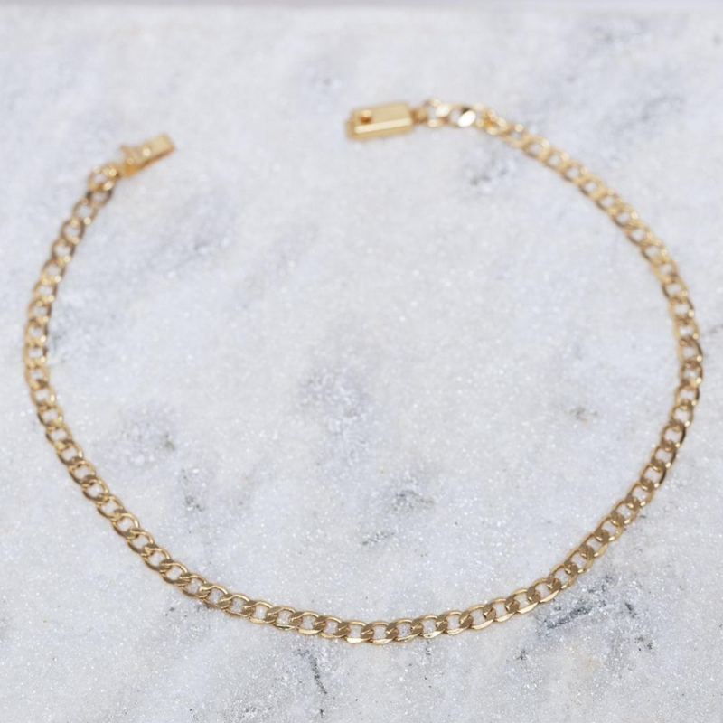 PULSEIRA MASCULINA ELOS GRUMET FINOS CT BANHO OURO 18K